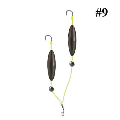 1Pcs 2 Hooks 5# 7# 9# 11# Fishing Hair Rigs Hook Iseni Hook Barb Carp Fishing Hook Ready-To-Use Four Size Carp Rigs Fishing Lure