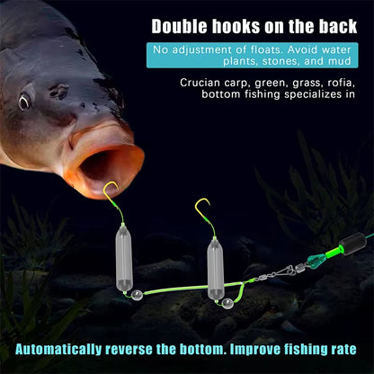 1Pcs 2 Hooks 5# 7# 9# 11# Fishing Hair Rigs Hook Iseni Hook Barb Carp Fishing Hook Ready-To-Use Four Size Carp Rigs Fishing Lure