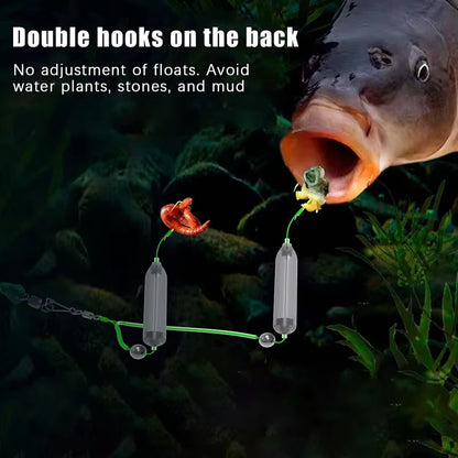 1Pcs 2 Hooks 5# 7# 9# 11# Fishing Hair Rigs Hook Iseni Hook Barb Carp Fishing Hook Ready-To-Use Four Size Carp Rigs Fishing Lure