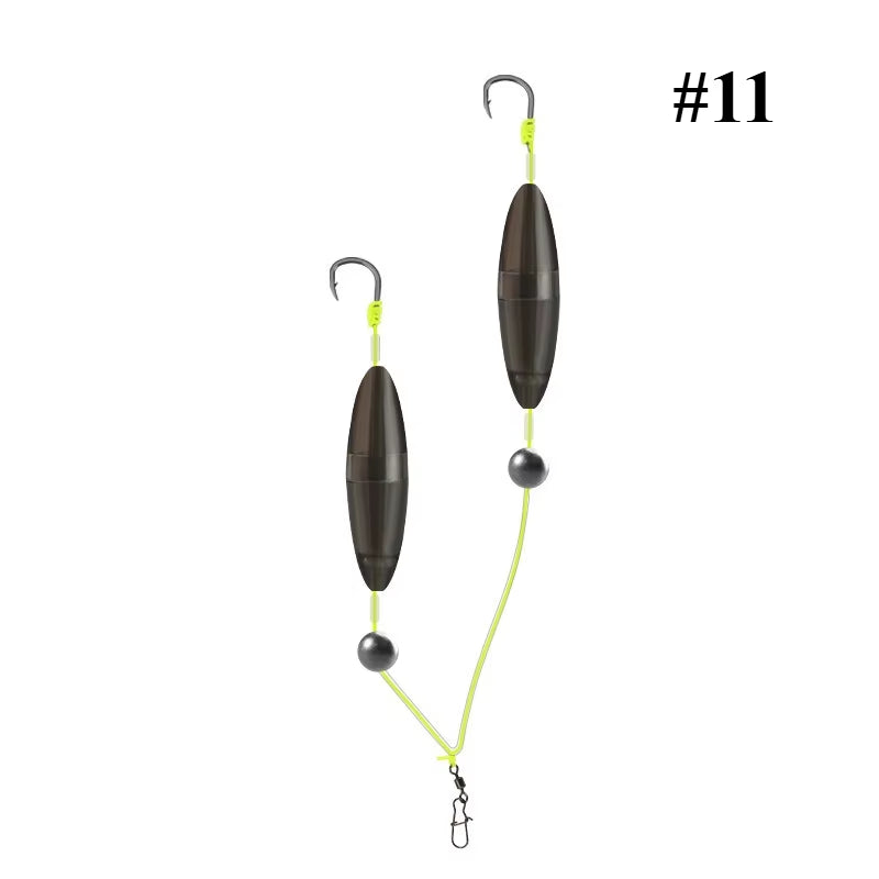 1Pcs 2 Hooks 5# 7# 9# 11# Fishing Hair Rigs Hook Iseni Hook Barb Carp Fishing Hook Ready-To-Use Four Size Carp Rigs Fishing Lure
