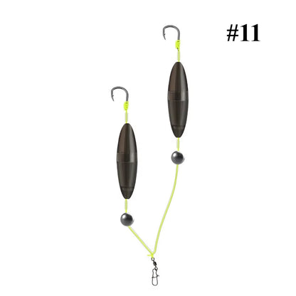 1Pcs 2 Hooks 5# 7# 9# 11# Fishing Hair Rigs Hook Iseni Hook Barb Carp Fishing Hook Ready-To-Use Four Size Carp Rigs Fishing Lure