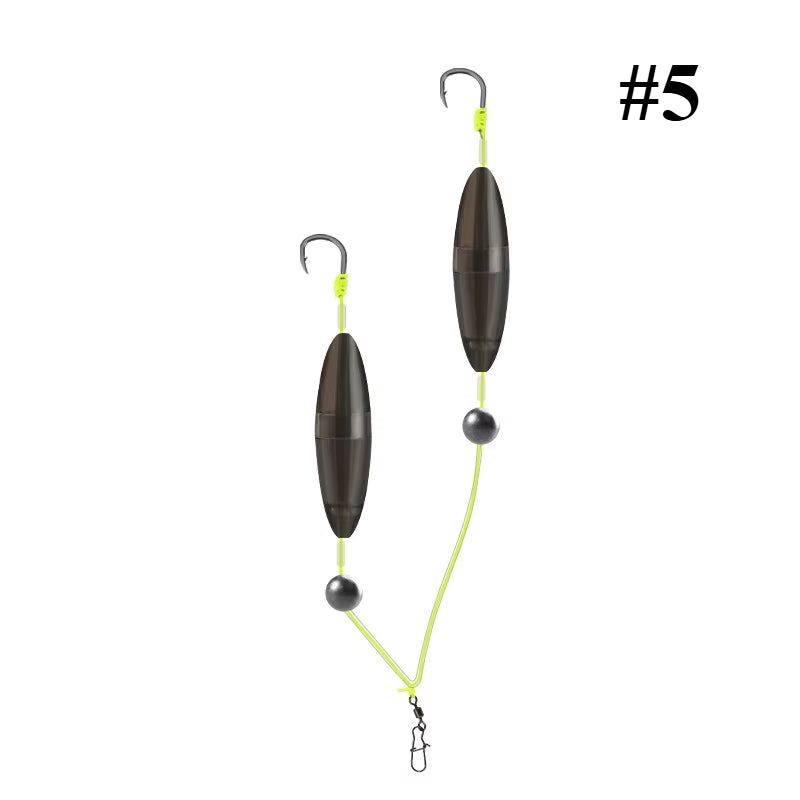 1Pcs 2 Hooks 5# 7# 9# 11# Fishing Hair Rigs Hook Iseni Hook Barb Carp Fishing Hook Ready-To-Use Four Size Carp Rigs Fishing Lure