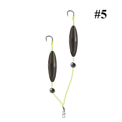 1Pcs 2 Hooks 5# 7# 9# 11# Fishing Hair Rigs Hook Iseni Hook Barb Carp Fishing Hook Ready-To-Use Four Size Carp Rigs Fishing Lure